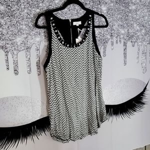 Candies Mixed Media Zip Back Tank